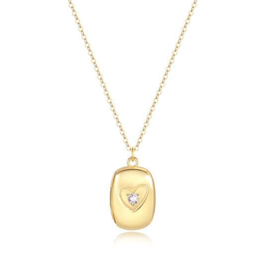 Isabella rectangular medallion necklace