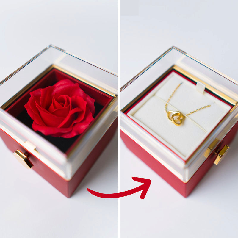 Heart Necklace Box + box Pink - Elegant love gift 