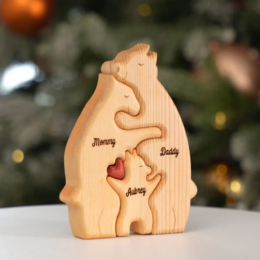 Puzzle ours familial personnalisé en bois