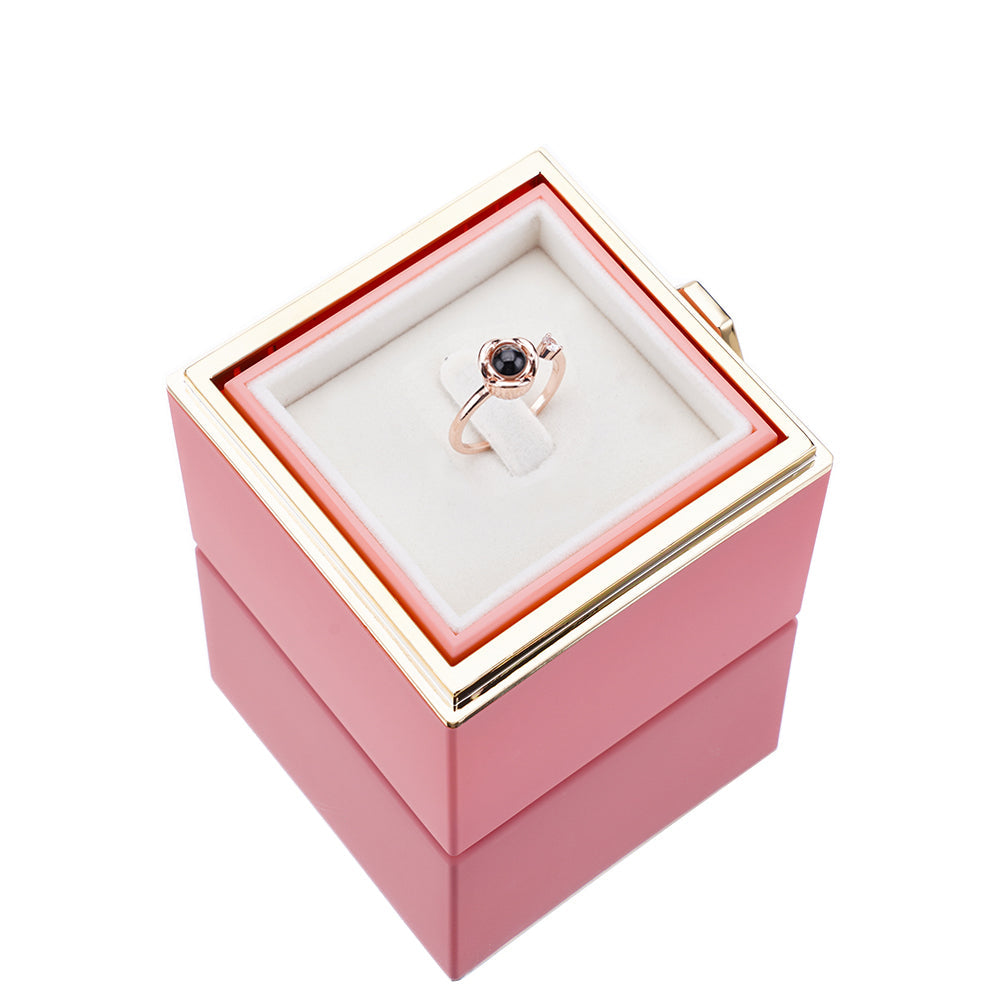 Coffret Rose Éternelle - Avec Collier Gravé et Vraie Rose