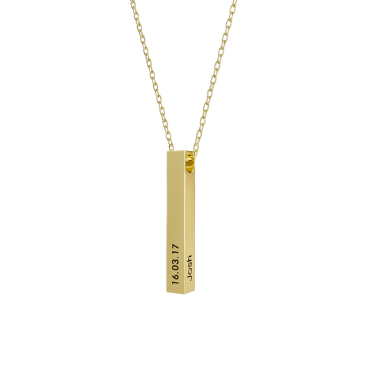 Náhrdelník Bar 3D Gravírovaný - Personalizovaná elegance
