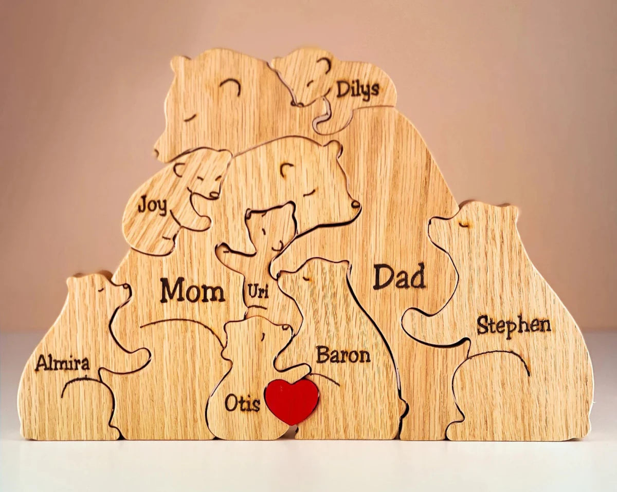 Puzzle Familial din Lemn Personalizat: Suvenir Unic și Timpuriu 